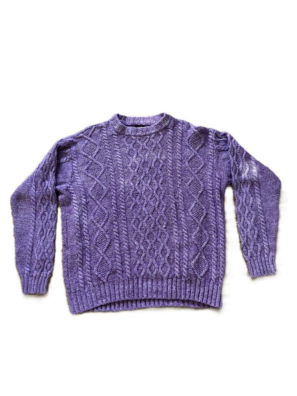 BDG Cable Knit Pullover Sweater Oversized Purple Distressed Marled Women's Med